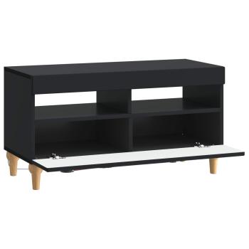 LED-TV-Schrank ALKMAAR 81 x 35 x 43 cm Schwarz Holzwerkstoff