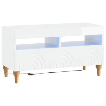 LED-TV-Schrank ALKMAAR 81 x 35 x 43 cm Hochglanz Weiß