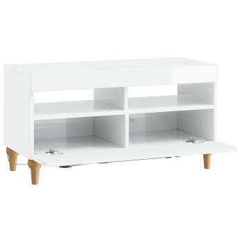 LED-TV-Schrank ALKMAAR 81 x 35 x 43 cm Hochglanz Weiß