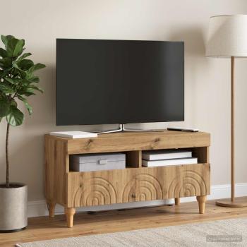 ARDEBO.de - LED-TV-Schrank ALKMAAR 81 x 35 x 43 cm Artisan-Eiche