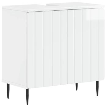 Waschbeckenschrank ZWOLLE Hochglanz Weiß 59,5 x 31,5 x 59 cm
