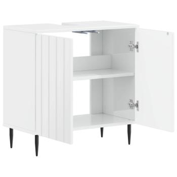 Waschbeckenschrank ZWOLLE Hochglanz Weiß 59,5 x 31,5 x 59 cm