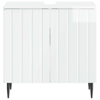 Waschbeckenschrank ZWOLLE Hochglanz Weiß 59,5 x 31,5 x 59 cm