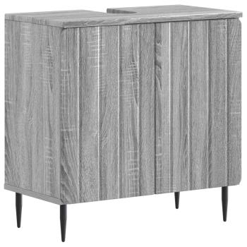 ARDEBO.de - Waschbeckenschrank ZWOLLE Sonoma-Grau 59,5 x 31,5 x 59 cm