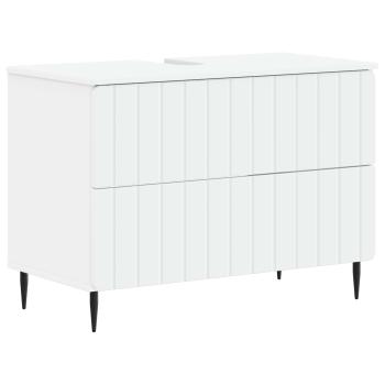 ARDEBO.de - Waschbeckenschrank ZWOLLE Weiß 82 x 41 x 58,5 cm Holzwerkstoff