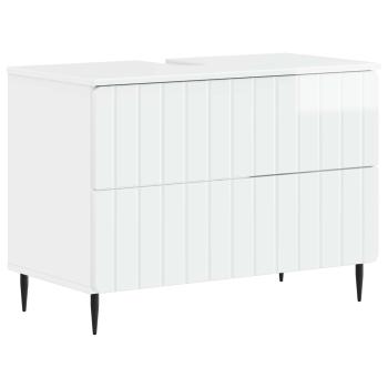 Waschbeckenschrank ZWOLLE Hochglanz Weiß 82 x 41 x 58,5 cm