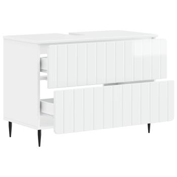 Waschbeckenschrank ZWOLLE Hochglanz Weiß 82 x 41 x 58,5 cm