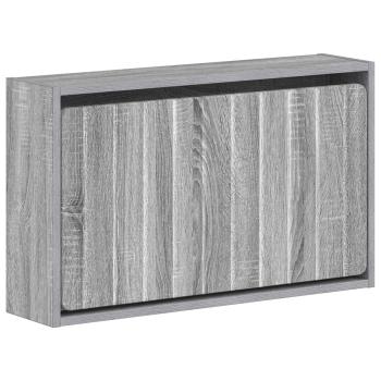ARDEBO.de - Wandmontierter Schuhschrank ZWOLLE 71 x 17 x 43 cm Sonoma-Grau
