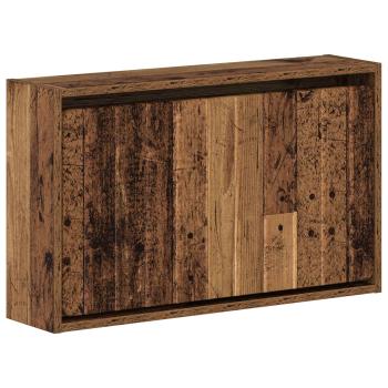 ARDEBO.de - Wandmontierter Schuhschrank ZWOLLE 71 x 17 x 43 cm Altholz