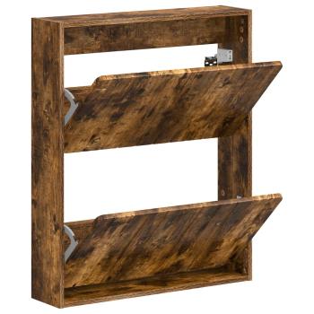 Wandmontierter Schuhschrank ZWOLLE 71 x 17 x 86 cm Räuchereiche