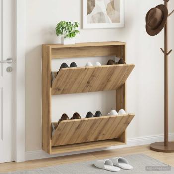 ARDEBO.de - Wandmontierter Schuhschrank ZWOLLE 71 x 17 x 86 cm