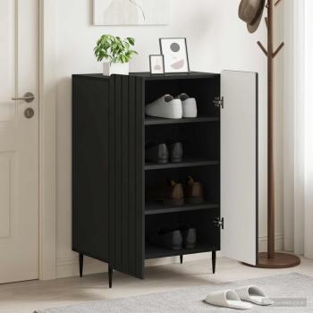 ARDEBO.de - Schuhschrank ZWOLLE 59,5 x 39,5 x 91,5 cm Holzwerkstoff Schwarz