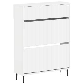 Schuhschrank ZWOLLE 78 x 24 x 103 cm Holzwerkstoff Weiß