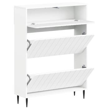 Schuhschrank ZWOLLE 78 x 24 x 103 cm Holzwerkstoff Weiß