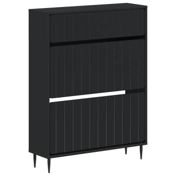 Schuhschrank ZWOLLE 78 x 24 x 103 cm Holzwerkstoff Schwarz
