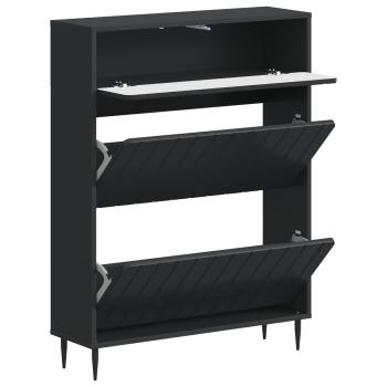 Schuhschrank ZWOLLE 78 x 24 x 103 cm Holzwerkstoff Schwarz