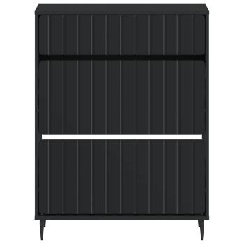 Schuhschrank ZWOLLE 78 x 24 x 103 cm Holzwerkstoff Schwarz