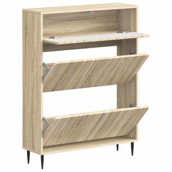 Schuhschrank ZWOLLE 78 x 24 x 103 cm Holzwerkstoff Sonoma-Eiche