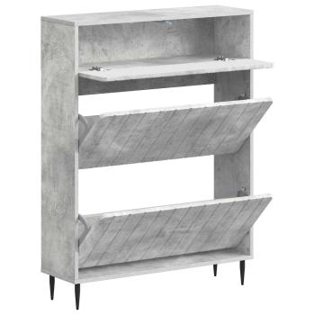 Schuhschrank ZWOLLE 78 x 24 x 103 cm Holzwerkstoff Betongrau
