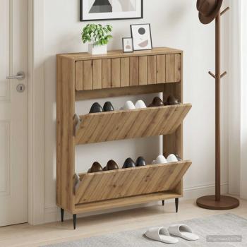 ARDEBO.de - Schuhschrank ZWOLLE 78 x 24 x 103 cm Holzwerkstoff