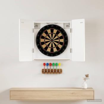 ARDEBO.de - Dartboard Schrank ZWOLLE Wei? 52,5 x 10,5 x 57,5 cm