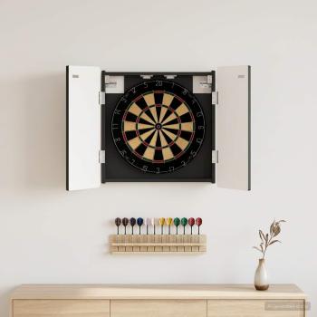 ARDEBO.de - Dartboard Schrank ZWOLLE Schwarz 52,5 x 10,5 x 57,5 cm