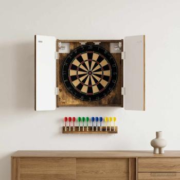 ARDEBO.de - Dartboard Schrank ZWOLLE Raucheiche 52,5 x 10,5 x 57,5 cm