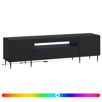 LED-TV-Schrank ZWOLLE 153 x 35 x 43 cm Schwarz Holzwerkstoff