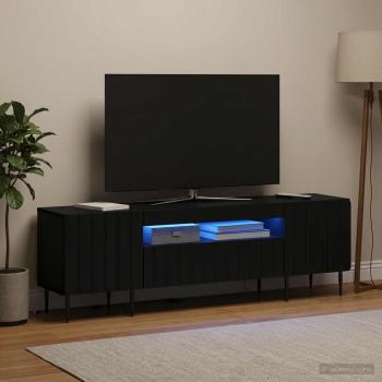 LED-TV-Schrank ZWOLLE 153 x 35 x 43 cm Schwarz Holzwerkstoff