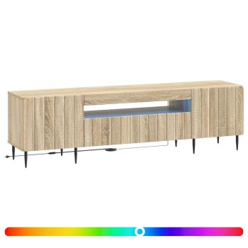 LED-TV-Schrank ZWOLLE 153 x 35 x 43 cm Sonoma-Eiche