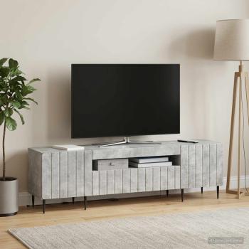 ARDEBO.de - LED-TV-Schrank ZWOLLE 153 x 35 x 43 cm Betongrau Holzwerkstoff