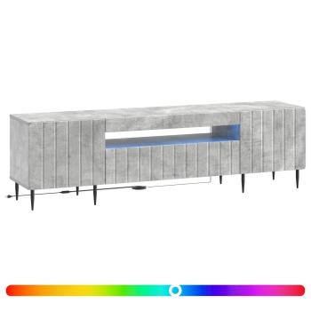 LED-TV-Schrank ZWOLLE 153 x 35 x 43 cm Betongrau Holzwerkstoff