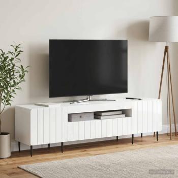 LED-TV-Schrank ZWOLLE 153 x 35 x 43 cm Hochglanz Weiß