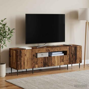 ARDEBO.de - LED-TV-Schrank ZWOLLE 153 x 35 x 43 cm Altholz Holzwerkstoff