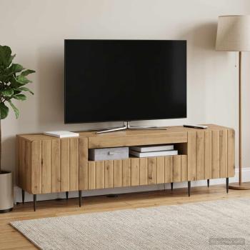 ARDEBO.de - LED-TV-Schrank ZWOLLE 153 x 35 x 43 cm Artisan-Eiche