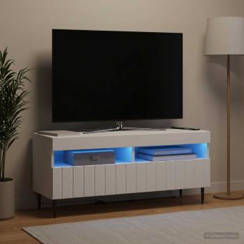 LED-TV-Schrank ZWOLLE 100 x 35 x 43 cm Weiß Holzwerkstoff
