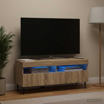 ARDEBO.de - LED-TV-Schrank ZWOLLE 100 x 35 x 43 cm Sonoma-Eiche