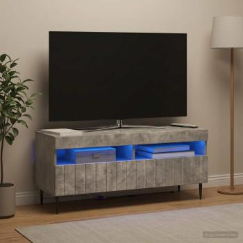 ARDEBO.de - LED-TV-Schrank ZWOLLE 100 x 35 x 43 cm Betongrau Holzwerkstoff