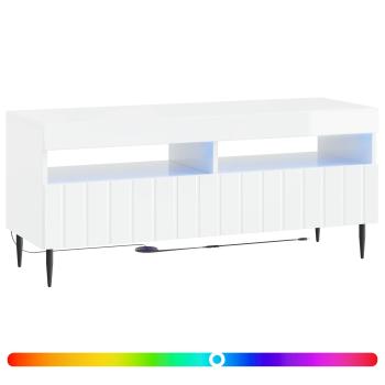 LED-TV-Schrank ZWOLLE 100 x 35 x 43 cm Hochglanz Weiß