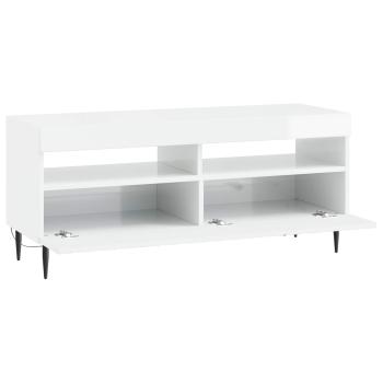 LED-TV-Schrank ZWOLLE 100 x 35 x 43 cm Hochglanz Weiß