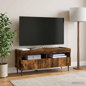 ARDEBO.de - LED-TV-Schrank ZWOLLE 100 x 35 x 43 cm Raucheiche Holzwerkstoff