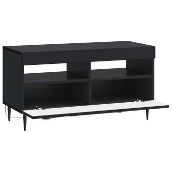 LED-TV-Schrank Schwarz Holzwerkstoff