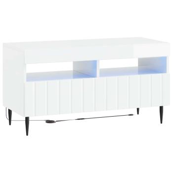 LED-TV-Schrank ZWOLLE 81 x 35 x 43 cm Hochglanz Weiß