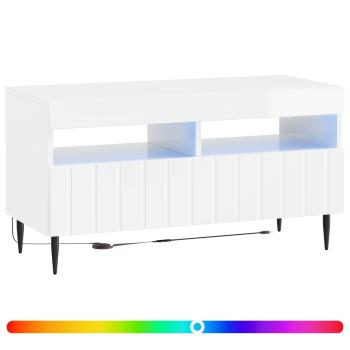 LED-TV-Schrank ZWOLLE 81 x 35 x 43 cm Hochglanz Weiß
