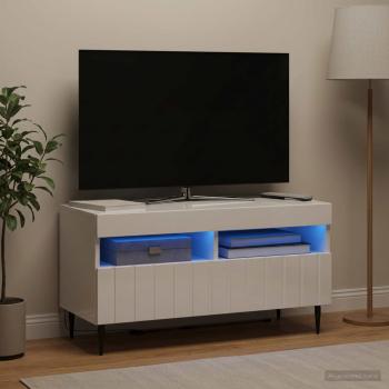 LED-TV-Schrank ZWOLLE 81 x 35 x 43 cm Hochglanz Weiß