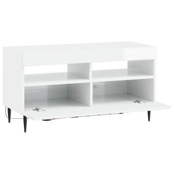 LED-TV-Schrank ZWOLLE 81 x 35 x 43 cm Hochglanz Weiß