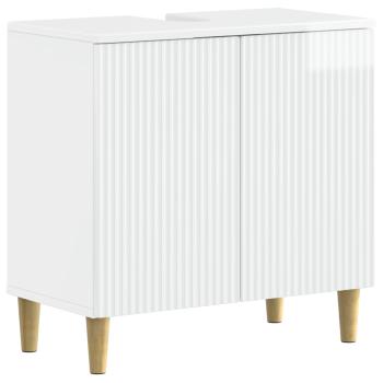 Waschbeckenschrank ARNHEM Hochglanz Weiß 59,5 x 31,5 x 59 cm