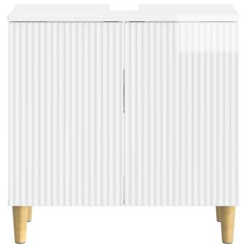 Waschbeckenschrank ARNHEM Hochglanz Weiß 59,5 x 31,5 x 59 cm