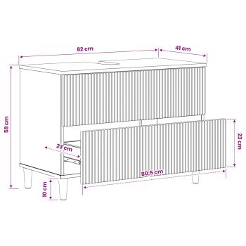 Waschbeckenschrank ARNHEM Weiß 82 x 41 x 59 cm Holzwerkstoff