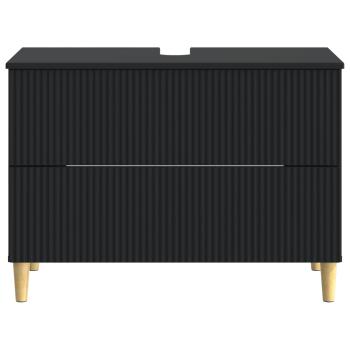 Waschbeckenschrank ARNHEM Schwarz 82 x 41 x 59 cm Holzwerkstoff
